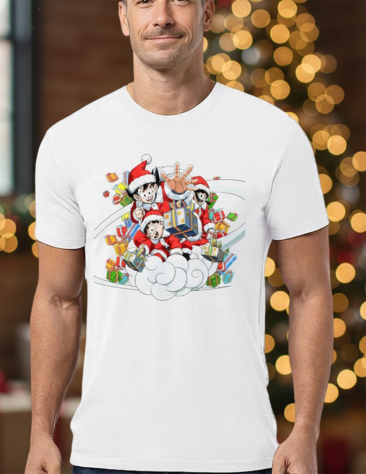 Playera caballero sublimada estampados Navideños Dragon Ball - Imagen 2
