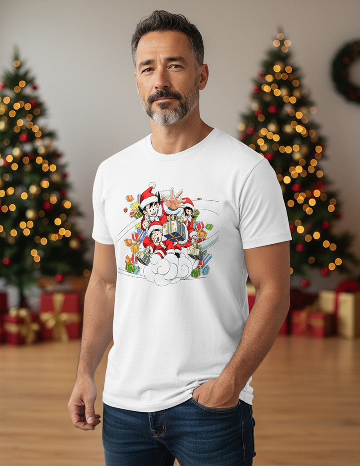 Playera caballero sublimada estampados Navideños Dragon Ball - Imagen 3