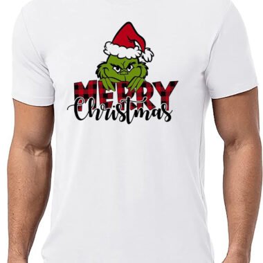 Playera caballero sublimada estampados navideños Grinch Merry