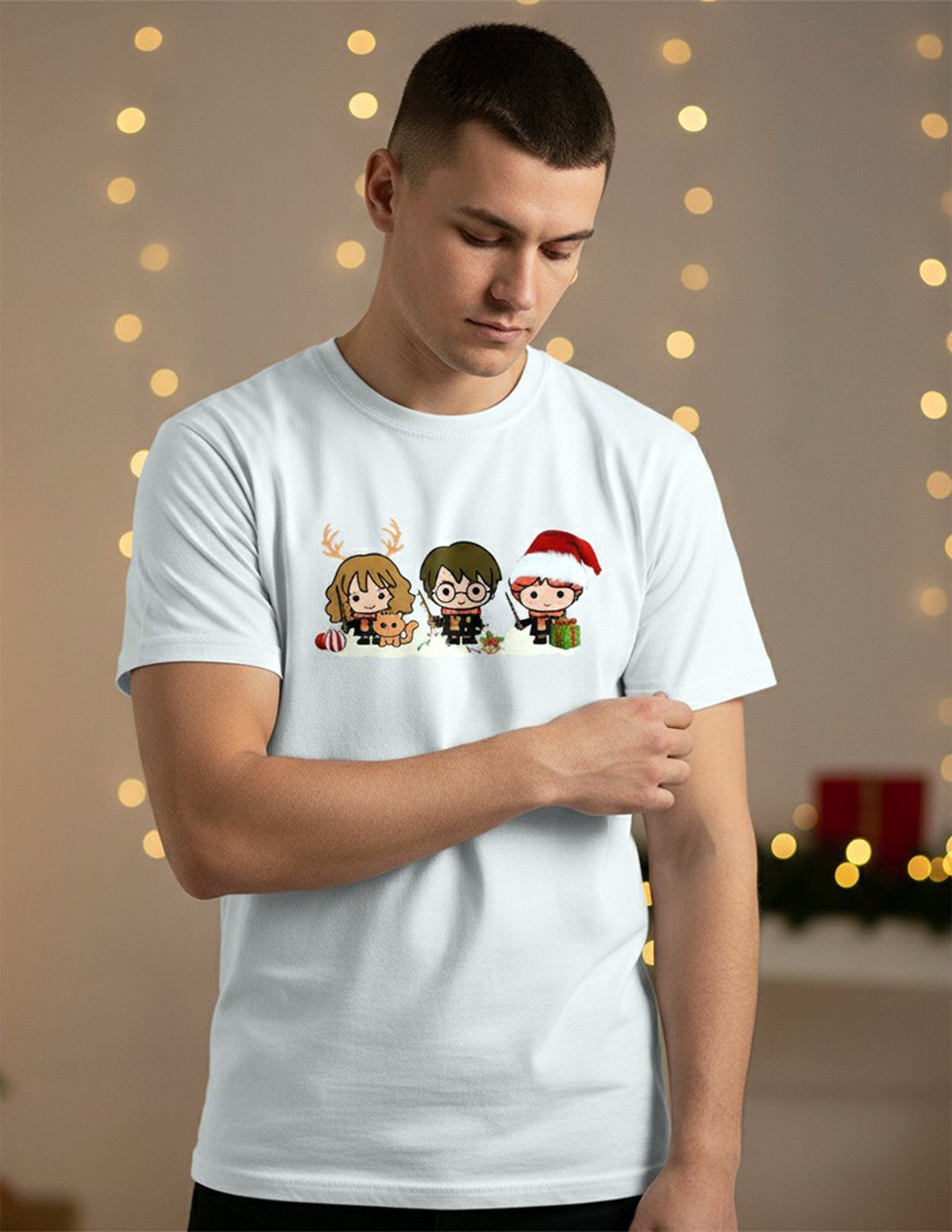 Playera caballero sublimada estampados Navideños Harry Potter - Imagen 4