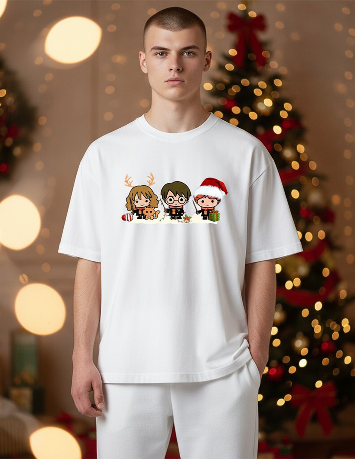 Playera caballero sublimada estampados Navideños Harry Potter - Imagen 3