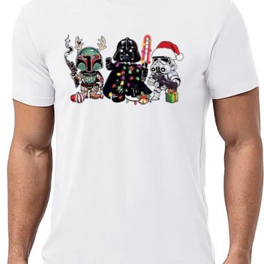 Playera caballero sublimada estampados Navideños Star Wars personajes